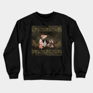 Steampunk, little dog and squirrel with hat Crewneck Sweatshirt